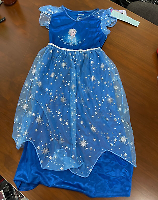 #ad Disney Parks Frozen Queen Elsa Blue Costume Dress Child Size Large 10 12 $19.95