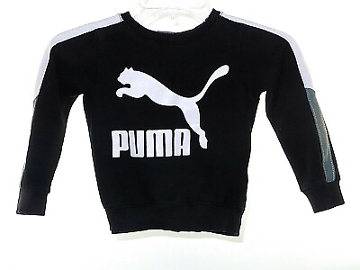#ad Puma Girl Size 4T Sweatshirt Black With White Embellishment Long Sleeve $9.97