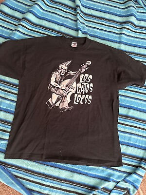 #ad Vintage Band T shirt 1997 Los Gatos Locos Punk Rock Band Large 90s Psychobilly $99.99