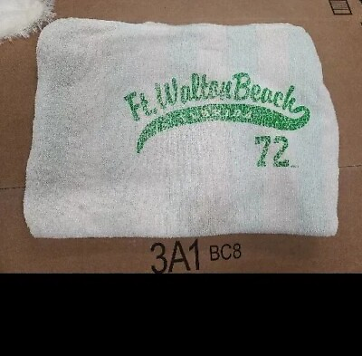 #ad Vintage BEACH TowelFt Walton florida 1972 used Worn Soft Nostalgic Listing 50yr $8.50
