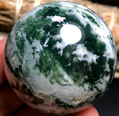 #ad 163g Moss agate Sea Jasper Crystal Ocean Jasper Quartz Geode ball sphere Z877 $59.90