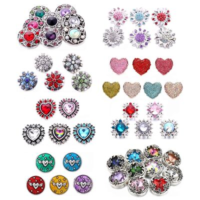 #ad Rhinestone 18mm Snap Button Combination Sets Snap Charms For 18mm Snap Jewelry $6.35
