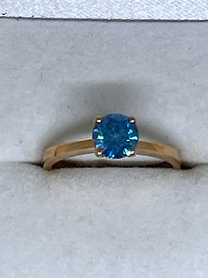 #ad 18 K Rose Gold Blue Diamond $1499.00