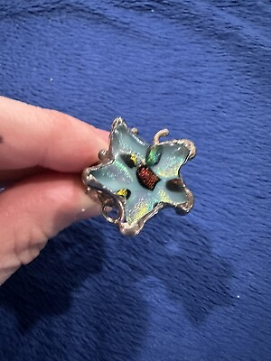 #ad Vintage Sterling Silver 925 Handcrafted Starfish Lampwork Ring Size 9 15.3g $99.99