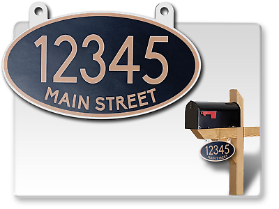 #ad Curb N Sign® Hanging House Mailbox Address Numbers Sign Oval Reflective number $39.95