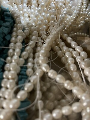 #ad 5 7mm Natural White Freshwater Pearl Mini Rice Beads Strand Loose Beads 15‘’ $5.00