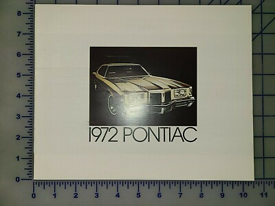 #ad 1972 Pontiac Full Line Brochure $10.00