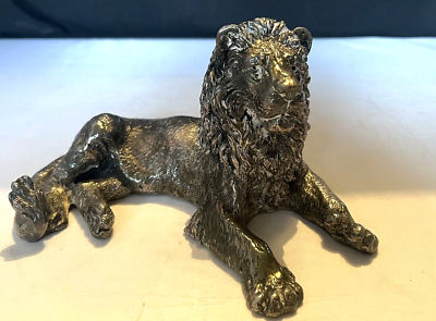 #ad Vintage Lisham Sterling Lion 925 Electroform Sculpture Israel Silver 6quot; Figurine $79.98