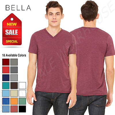 #ad Bella Canvas Unisex Triblend Short Sleeve V Neck T Shirt M 3415C $10.39