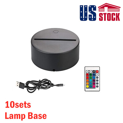 US STOCK 16 Colors Changeable Black Lamp Base Holder Remote Control Decor $39.60