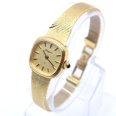 #ad Vintage Bergana Watch Womens Gold Tone Stainless Steel Gold Classic Dial $22.75