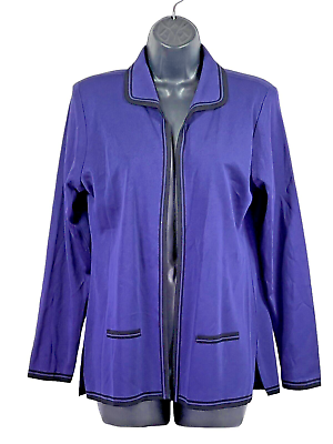 #ad Exclusively Misook open cardigan jacket womens size small purple $34.95