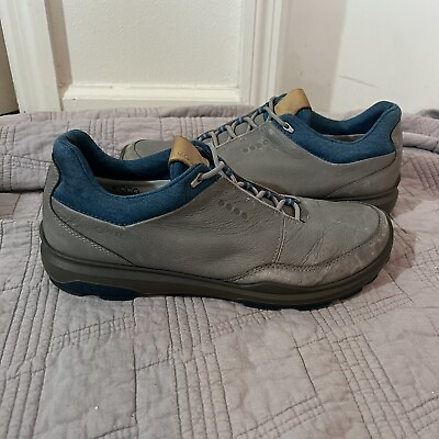 #ad Ecco Mens Biom Hybrid 3 Goretex Yak Leather Golf Shoes Extra Wide Sz 8 Gray Blue $49.99