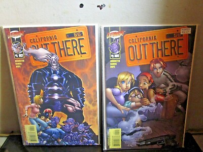 #ad California Out There # 4 # 5 Comic Book Lot Of 2 Cliffhanger Comics 2001 BAGGED $10.20