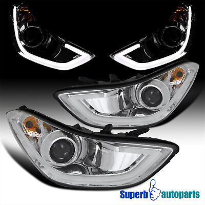 #ad Fits 2011 2013 Elantra Sedan Projector Headlights Head Lamps Replacement $250.98