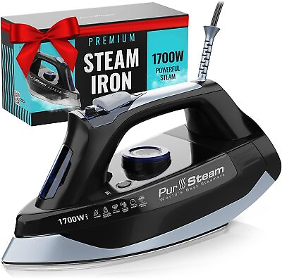 #ad Professional Grade 1700W Steam Iron for Clothes with Rapid Even Heat Curtains NE $49.88