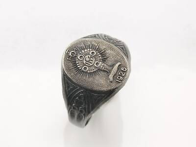 #ad Vintage 1926 Silver Ring Antique Catholic Church Sterling Size 8 $182.81