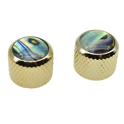#ad 2pcs Abalone Top Dome Knobs Abalone Inserts Guitar Bass Knobs for P Bass Tele GD $13.49