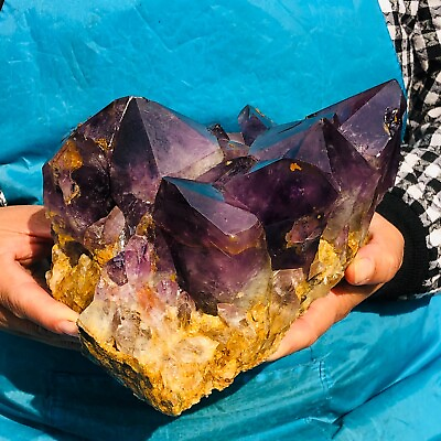 #ad 6.53LB Natural Amethyst geode quartz cluster crystal specimen Healing $229.66