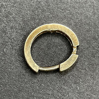 #ad Vintage 10k Solid Yellow Gold Hoop Earring w Open Clasp Design Au Gold Solid $20.99