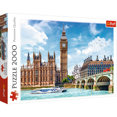 #ad Trefl Red 2000 Piece Puzzle Big Ben London England $19.99