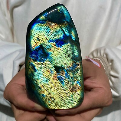 #ad 1.1lb Natural Flash Labradorite Quartz Crystal Freeform rough Mineral Healing $115.00