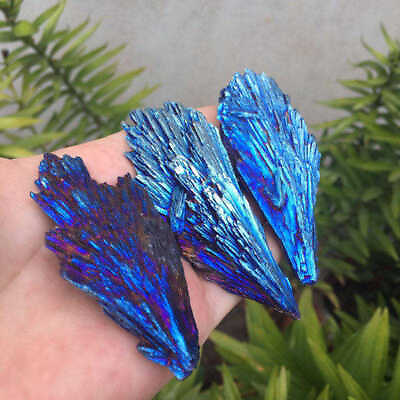 #ad 5Pcs Natural Aura Rainbow Kyanite Titanium Crystal Cluster VUG Stone Specimens $19.66