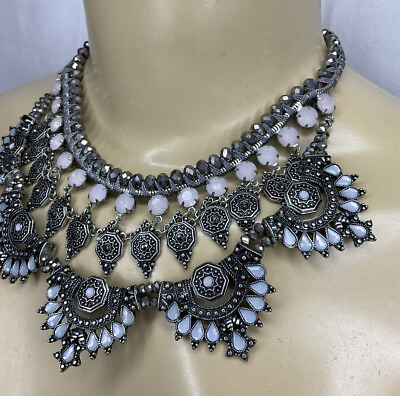 #ad LP jewelry necklace multi layer rhinestones $15.99