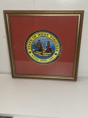#ad Vintage Framed Art State of West Virginia Seal 15.5quot; x 15.5quot; $15.00