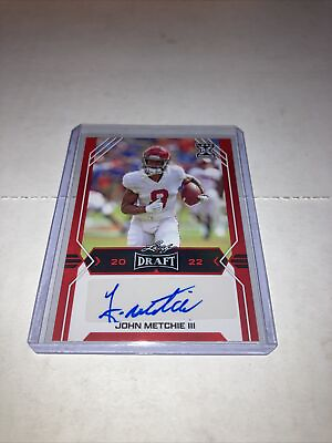 #ad JOHN METCHIE III HOUSTON TEXANS NFL LEAF DRAFT ROOKIE AUTO RED PARALLEL NM $15.00