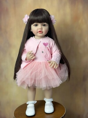 #ad BZDOLL Full Silicone 55 CM 22 Inch Reborn Dolls Realistic Baby Newborn Girl Doll $73.99