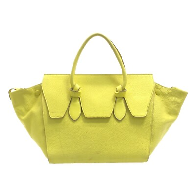 #ad Auth CELINE Tie Mini Yellow Leather Handbag $904.00