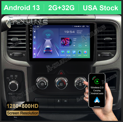 #ad Android 13 Carplay Stereo Radio For Dodge Ram Pickup 1500 2500 3500 2013 2018 $116.99