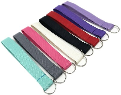 #ad Poly fabric solid color Wristlet keychain key fob with keying 6 inch Opening $5.99