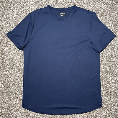 #ad Cuts Clothing T Shirt Mens Split Hem Cotton Poly Stretch Pyca Pro Blue Stretch $14.99