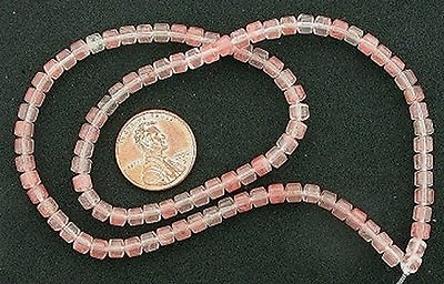 #ad 4mm Drum Gemstone Cherry Quartz Beads 15quot; Strand $21.86