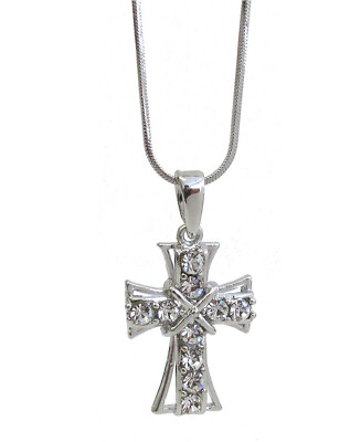#ad Clear Crystal Cross Pendant Necklace for Women $16.95