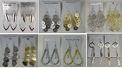 #ad A 28 Wholesale Jewelry lots 10 pairs Gold Silver Plated Fashion Dangle Earrings $10.99