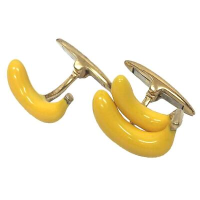 #ad Bottega Veneta Cufflinks Banana AG925 Steel Gold Silver Yellow Men#x27;s Accessories $451.00