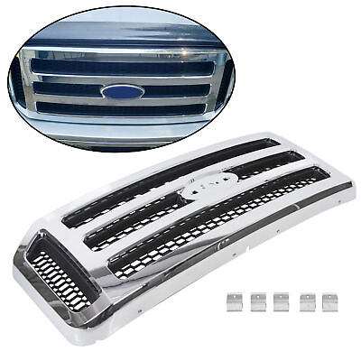 #ad Chrome Front Grille Assembly For 2005 2007 Ford F250 F350 F 250 F 350 Super Duty $91.50