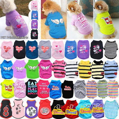#ad Various Pet Puppy Small Dog Cat Pet Clothes Dress Vest T Shirt Apparel Clothes $4.91