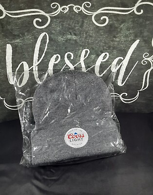 #ad New Bagged Coors Light Beer Round Logo Color Gray Beanie Stocking Cap Acrylic $20.30