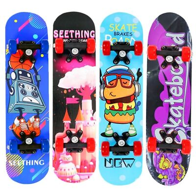 #ad Kids Children Cartoon Skateboard Maple Wood Deck 24 Inch 60 15cm Four Wheels $109.18