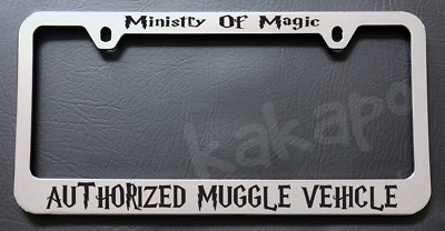 #ad Ministry of Magic Authorized Muggle Vehicle Harry Potter Chrome Plate Frame $14.99