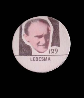 #ad collectible round card great soccer player Ernesto Ledesma Wanderers 1963 $10.00
