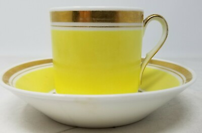 #ad Old Paris Porcelain Demitasse Cup amp; Saucer Yellow and Gold #2 $150.00