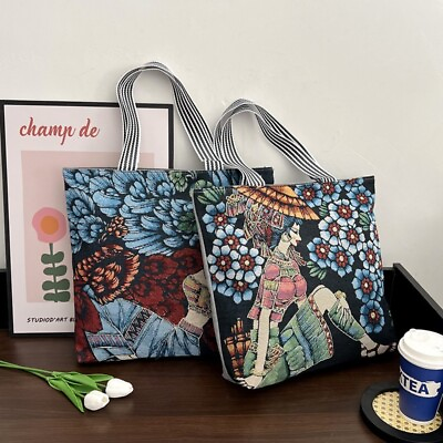 #ad #ad Canvas Paintings Shoulder Bag Square Shape Handbags Shoulder Bags $14.34