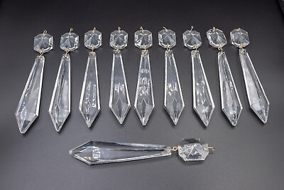 #ad Waterford Crystal Avoca Chandelier Button amp; Prism 5 1 4quot; Lot of 10 AS IS #2 $150.00
