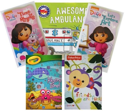 #ad 5 Children#x27;s Board Books Dora Crayola Fisher Price Preschool amp; Kindergarten $10.99