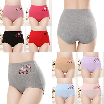 #ad Lady Briefs Underwear High Waist Pants Lingerie Cotton Panties Comfort Elastic $1.52